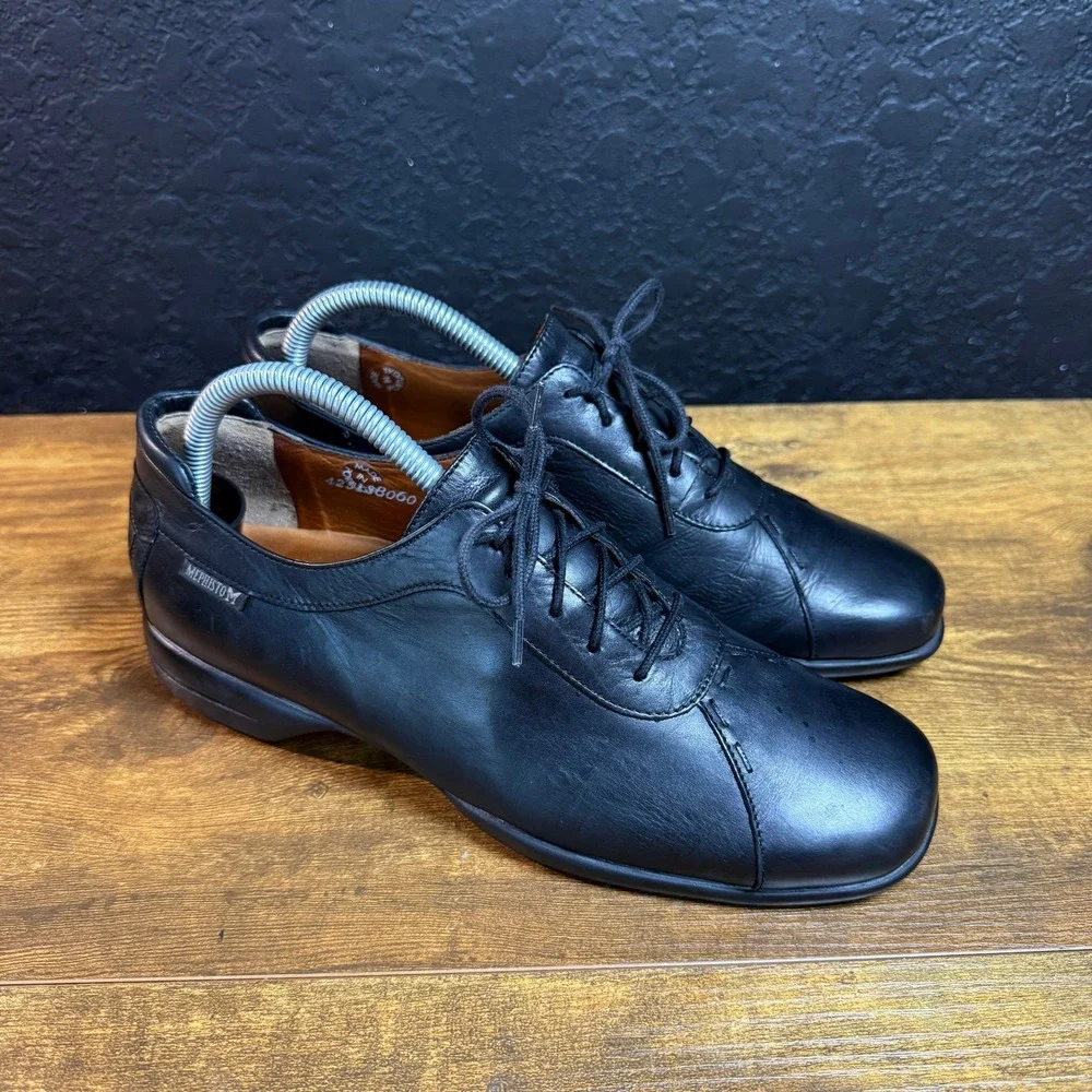 Mephisto Air-Relax 423138060 Black Leather Walking Shoes Womens Size 9 US